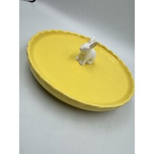 Arlington Designs Yellow Ceramic Easter Bunny Serving Dish Dishwasher/Micro.safe